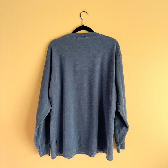 Columbia Blue Ribbed V Neck Sweatshirt - Large - Picture 5 of 6